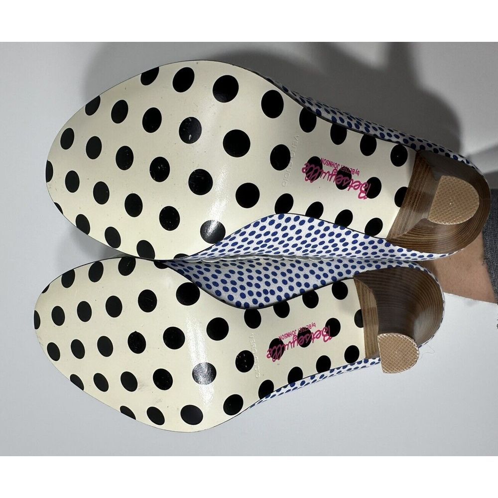 Betseyville by‎ Betsey Johnson Valyn Blue Polka Dots Bow Pumps 9M - Picture 8 of 10